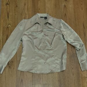 East 5th Tan Button-Up Blouse
